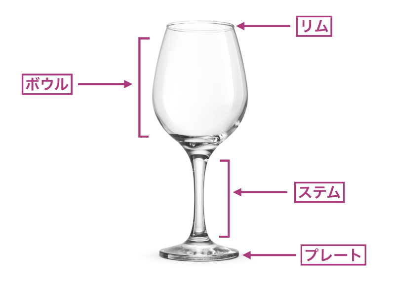 ワイングラスの部位とそれぞれの名前